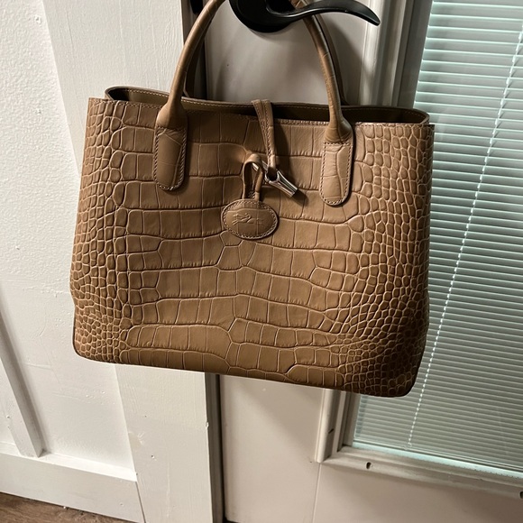 Longchamp Roseau beautiful croc embossed - Picture 2 of 9